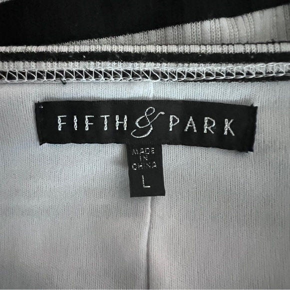 Fifth & Park Black & White Boxy Relaxed Fit Dress Large Pockets Size Large EUC - Picture 5 of 7